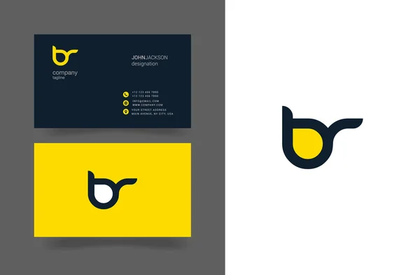 Lettres B & R Logo Cartes de visite — Image vectorielle