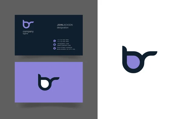 Lettres B & R Logo Cartes de visite — Image vectorielle