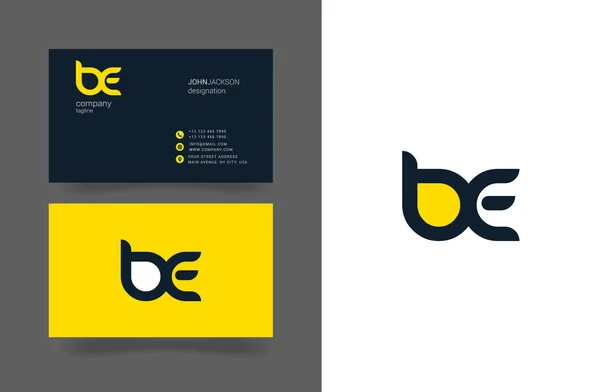 Lettres B & E Logo Cartes de visite — Image vectorielle