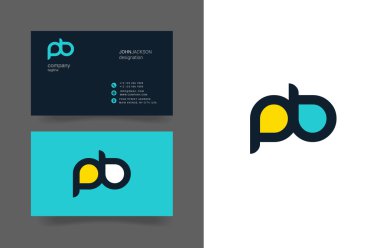P&B Letters Logo Business Cards  clipart