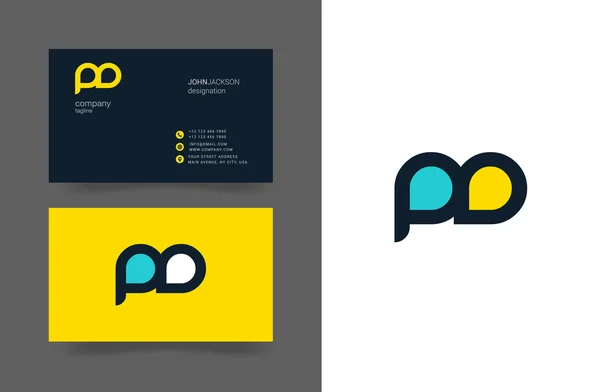 P & D Letters Logo Business Cards — стоковый вектор