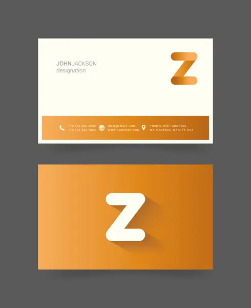 Logotipo de la letra Z en tarjetas de visita — Vector de stock