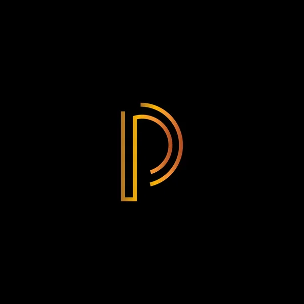 Ikona logo złote litery P — Wektor stockowy