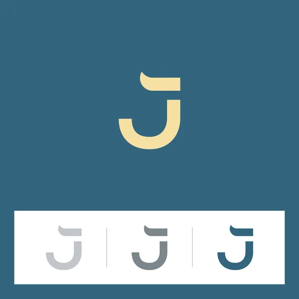 J brief logo iconen set — Stockvector