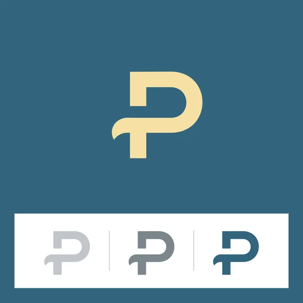 P brief logo iconen set — Stockvector