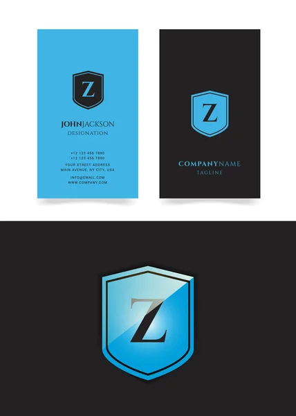 Logotipo de letra Z en escudo — Vector de stock