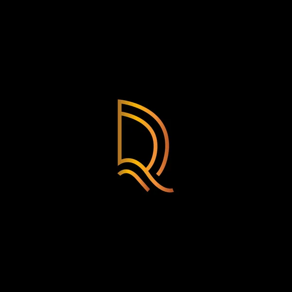 R ícone do logotipo da letra dourada — Vetor de Stock