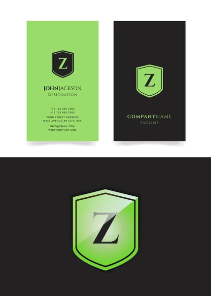 Logotipo de letra Z en escudo — Vector de stock