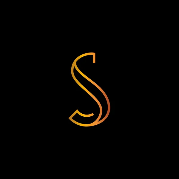 S ícone do logotipo da letra dourada —  Vetores de Stock