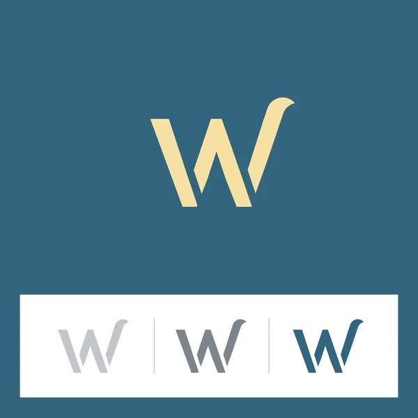 W letra logotipo ícones conjunto — Vetor de Stock