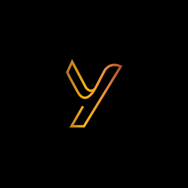 Ikona logo zlaté písmeno Y — Stockový vektor