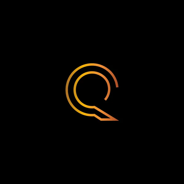 Q litera Złote logo ikona — Wektor stockowy