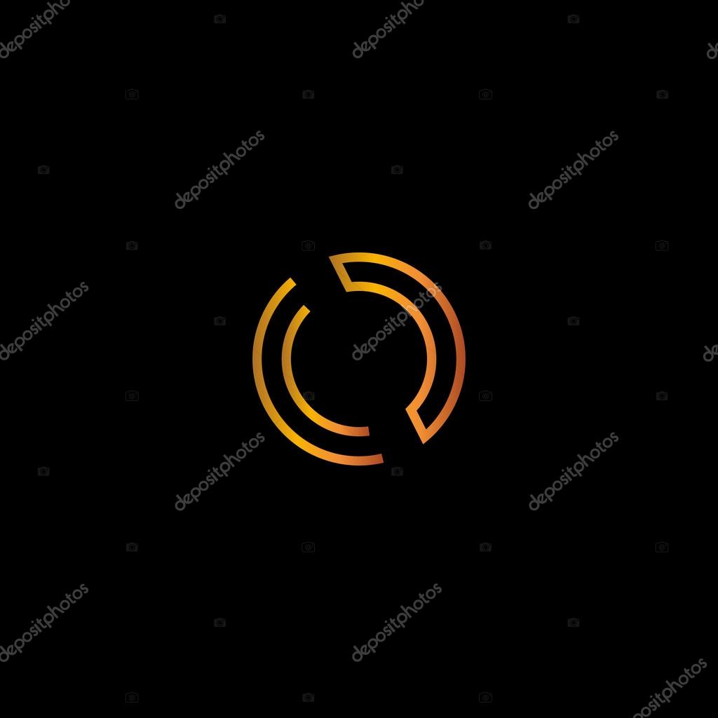 O golden letter logo icon on black background. vector