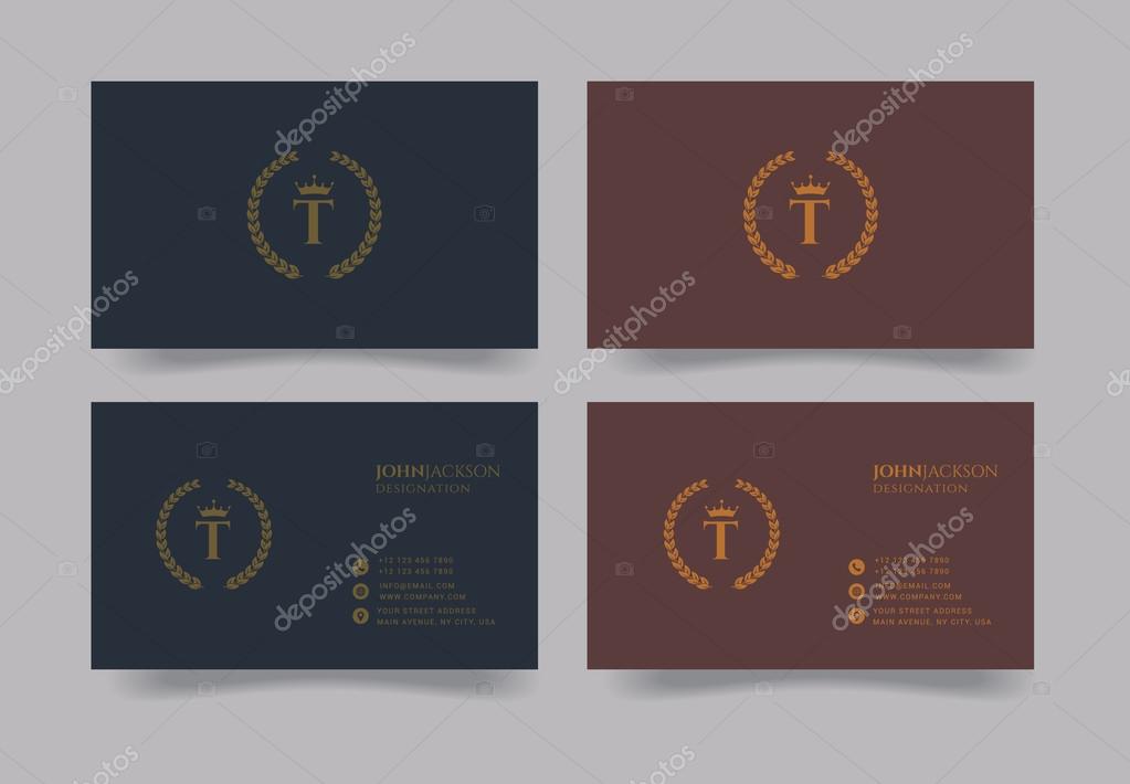 Royal logo letter T icon, Vintage cards, Golden T letter symbols set, vector illustration.