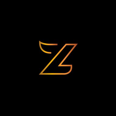 Z golden letter logo icon clipart