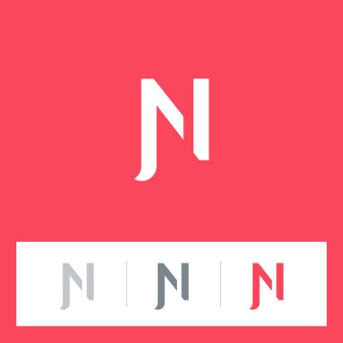 N letter logo icons set clipart