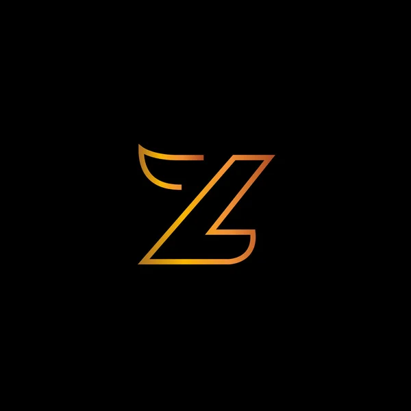 Z goldenen Buchstaben Logo-Symbol — Stockvektor