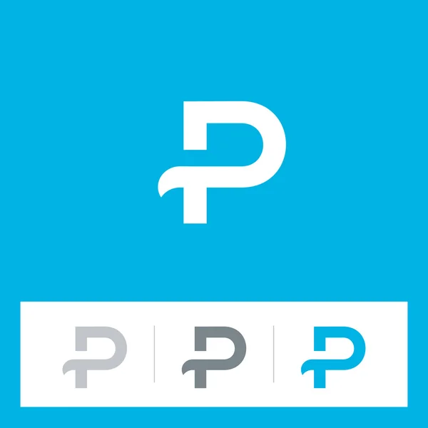 P brief logo iconen set — Stockvector