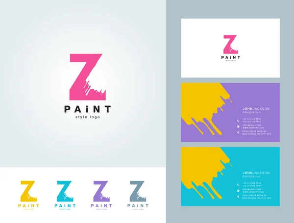 Painted Z letter logo — Stock Vector