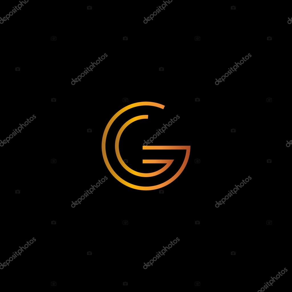 G golden letter logo icon on black background. vector