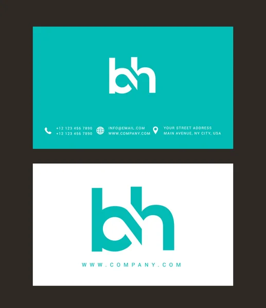 B und h Buchstaben Logo — Stockvektor