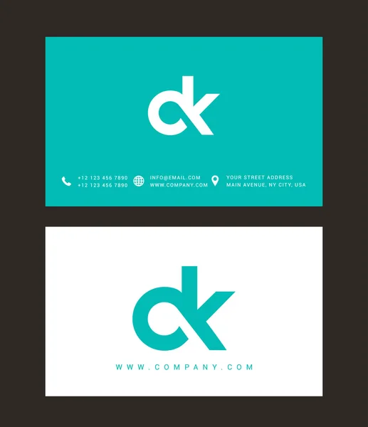 Logotipo de las letras D y K — Vector de stock