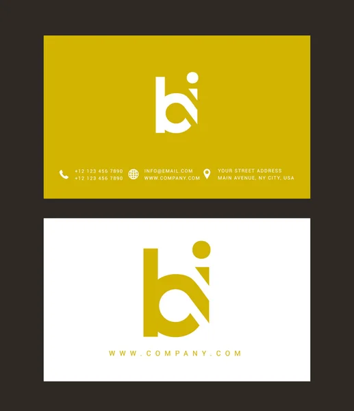 Logo delle lettere B e I — Vettoriale Stock