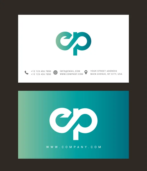 E and P Letters Logo — ストックベクタ