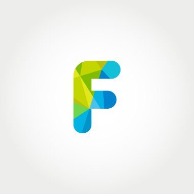 Geometrik F harf logo simge