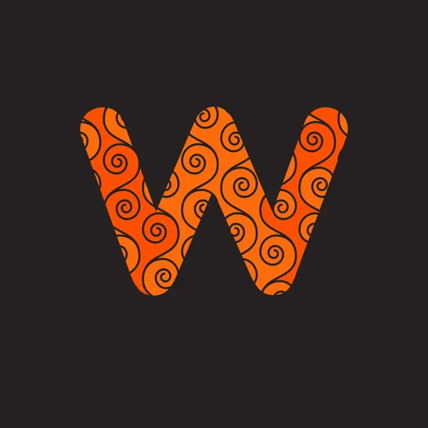 W kwiatowy list Logo ikona — Wektor stockowy