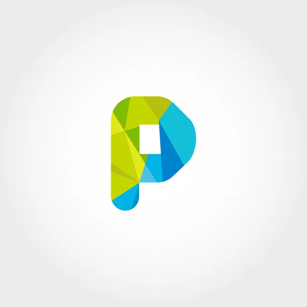 Geometrische P logo letterpictogram — Stockvector