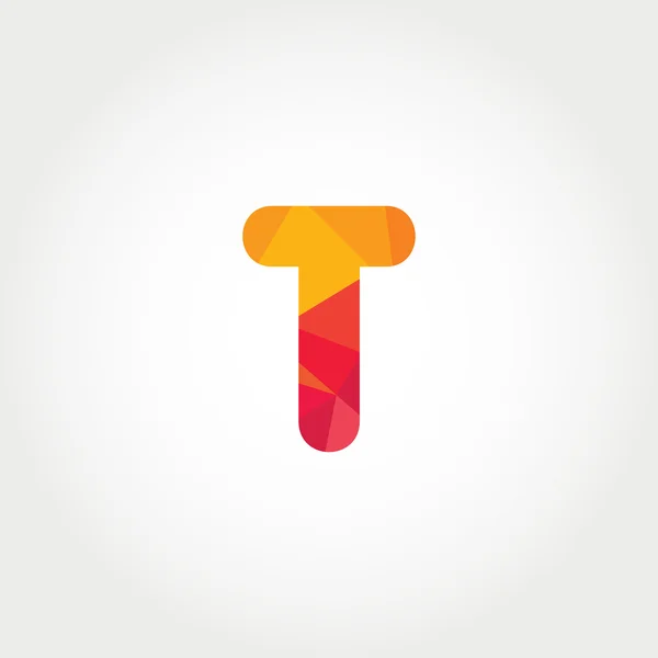 Icono geométrico T letra logo — Vector de stock