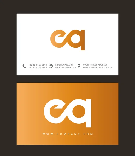 Logotipo de letras E y Q — Vector de stock