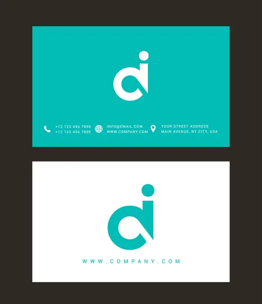 D und i Buchstaben Logo — Stockvektor