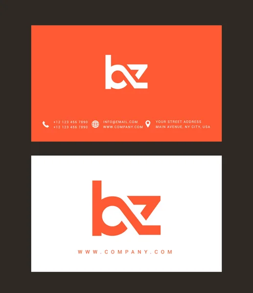 B och Z bokstäver Logo — Stock vektor