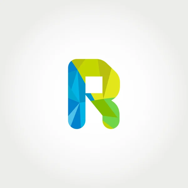 Geometric R letter logo icon — ストックベクタ