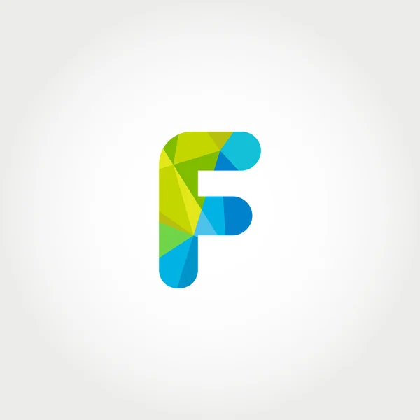 Geometric F letter logo icon — Stock Vector