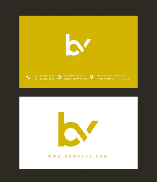 Logotipo de letras B y V — Vector de stock