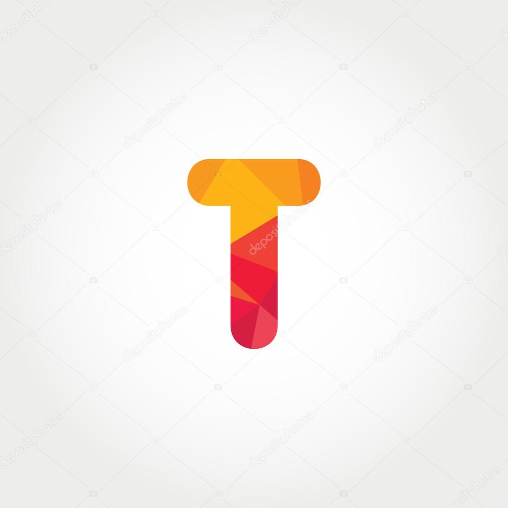 Geometric T letter logo icon