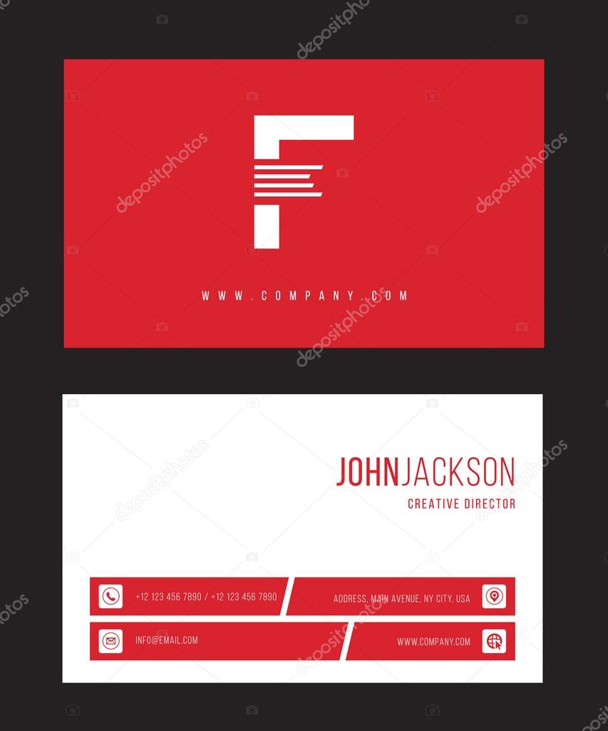 F Letter Logo, with Business Card Templates. Vector illustration