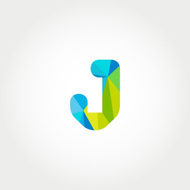 Geometrik J harfi logo simge