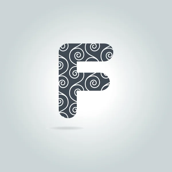 Virágos F betű logó ikon — Stock Vector