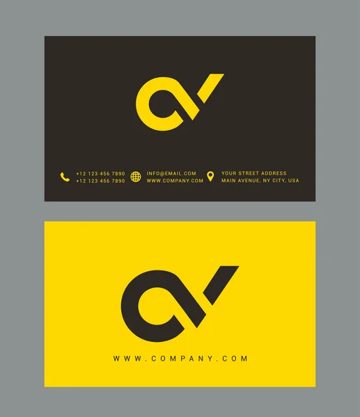 Logotipo de letras C y V — Vector de stock