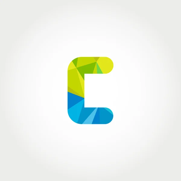 Ícone geométrico do logotipo da letra C —  Vetores de Stock