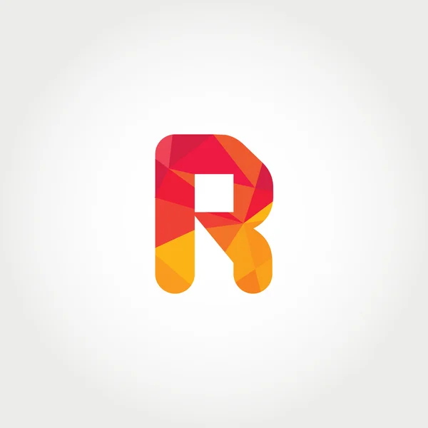 Geometric R letter logo icon — ストックベクタ