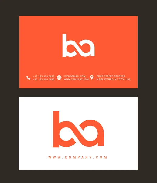 B and A Letters Logo — Stock Vector