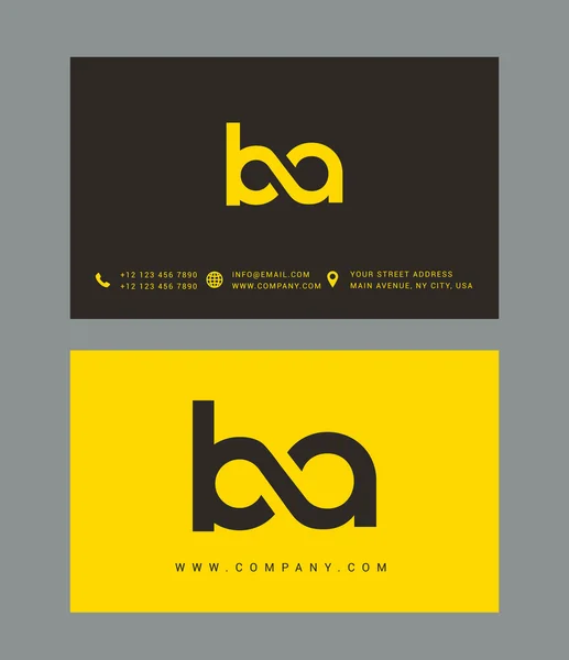 B and A Letters Logo — Stock Vector