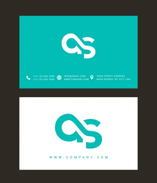 Logotipo de letras A y S — Vector de stock