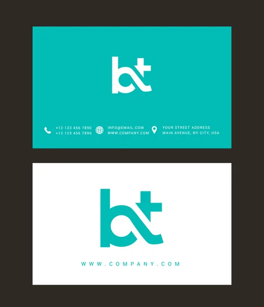 Logotipo de letras B y T — Vector de stock