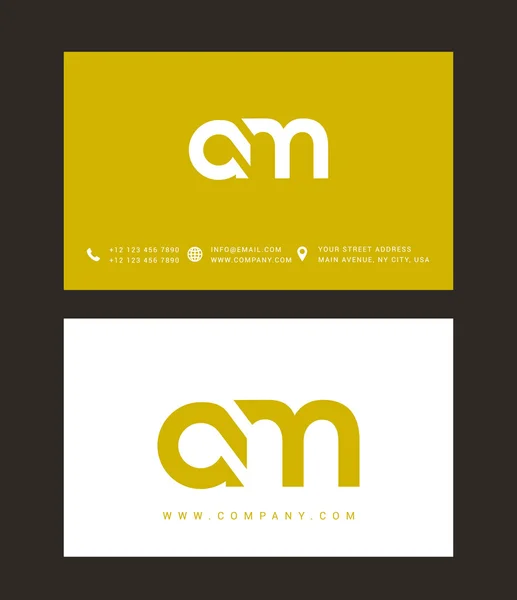 A e M Cartas Logo — Vetor de Stock